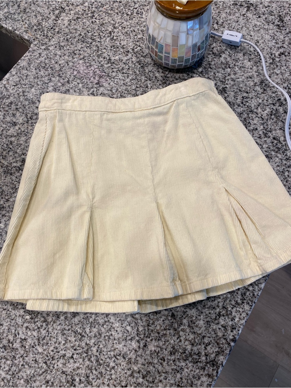 Urban Outfitters Light Cream Corduroy Mini Skirt